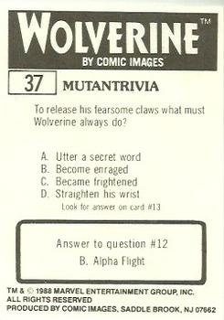 1988 Comic Images Marvel Universe III Wolverine #37 Dream Back