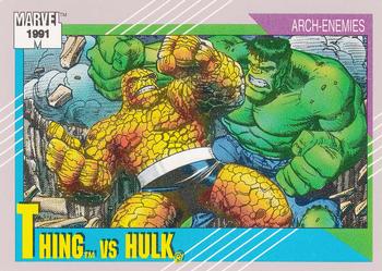 1991 Impel Marvel Universe II #103 Thing vs. Hulk Front