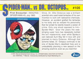 1991 Impel Marvel Universe II #105 Spider-Man vs. Doctor Octopus Back