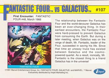 1991 Impel Marvel Universe II #107 Fantastic Four vs. Galactus Back