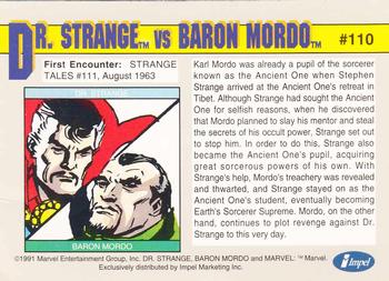 1991 Impel Marvel Universe II #110 Dr. Strange vs. Baron Mordo Back