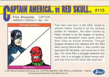 1991 Impel Marvel Universe II #115 Captain America / Red Skull Back