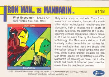 1991 Impel Marvel Universe II #118 Iron Man vs. Mandarin Back