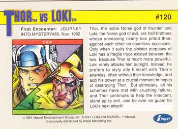 1991 Impel Marvel Universe II #120 Thor vs. Loki Back