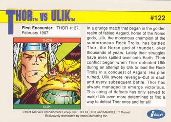 1991 Impel Marvel Universe II #122 Thor vs. Ulik Back