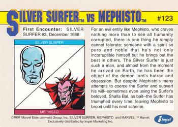 1991 Impel Marvel Universe II #123 Silver Surfer vs. Mephisto Back