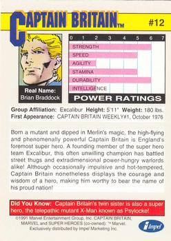 1991 Impel Marvel Universe II #12 Captain Britain Back