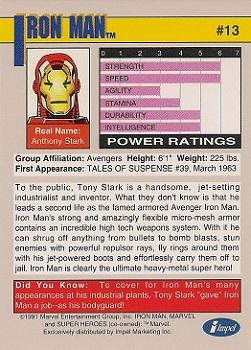 1991 Impel Marvel Universe II #13 Iron Man Back