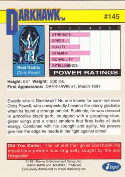 1991 Impel Marvel Universe II #145 Darkhawk Back