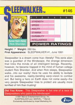 1991 Impel Marvel Universe II #146 Sleepwalker Back