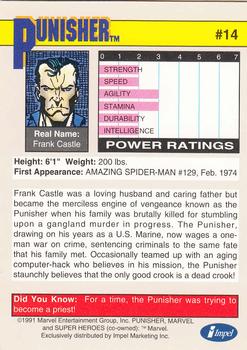 1991 Impel Marvel Universe II #14 Punisher Back