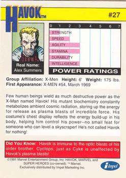 1991 Impel Marvel Universe II #27 Havok Back