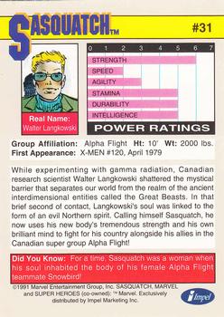 1991 Impel Marvel Universe II #31 Sasquatch Back