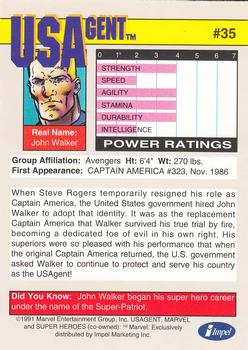 1991 Impel Marvel Universe II #35 USAgent Back