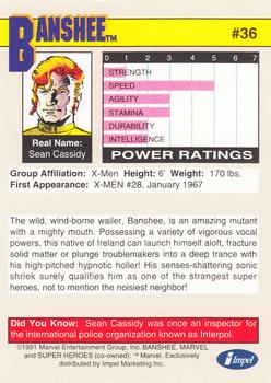 1991 Impel Marvel Universe II #36 Banshee Back