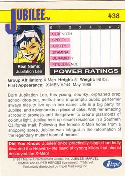 1991 Impel Marvel Universe II #38 Jubilee Back
