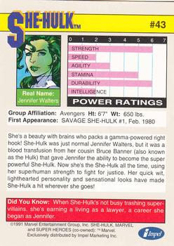 1991 Impel Marvel Universe II #43 She-Hulk Back