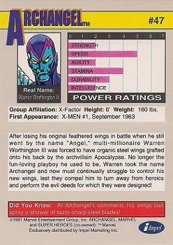1991 Impel Marvel Universe II #47 Archangel Back