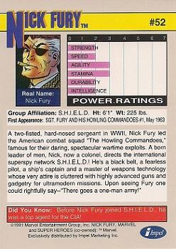 1991 Impel Marvel Universe II #52 Nick Fury Back