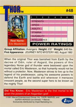 1991 Impel Marvel Universe II #48 Thor Back
