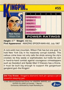 1991 Impel Marvel Universe II #55 Kingpin Back