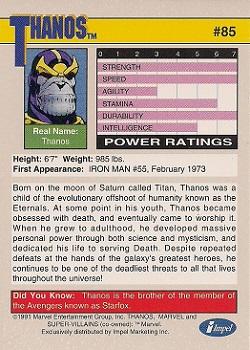 1991 Impel Marvel Universe II #85 Thanos Back