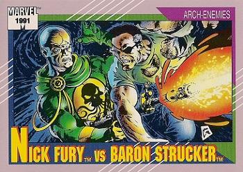 1991 Impel Marvel Universe II #111 Nick Fury vs. Baron Strucker Front