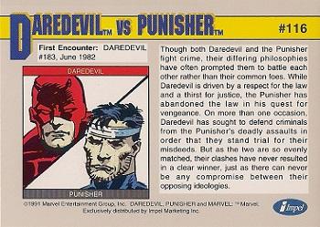 1991 Impel Marvel Universe II #116 Daredevil vs. Punisher Back