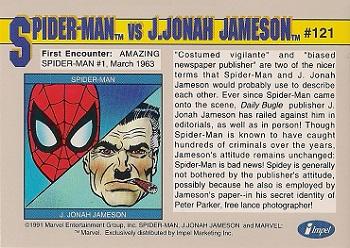 1991 Impel Marvel Universe II #121 Spider-Man vs. J. Jonah Jameson Back
