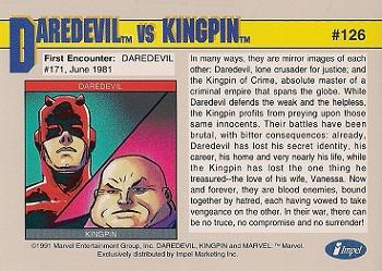1991 Impel Marvel Universe II #126 Daredevil vs. Kingpin Back