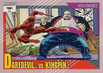 1991 Impel Marvel Universe II #126 Daredevil vs. Kingpin Front