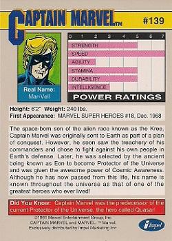 1991 Impel Marvel Universe II #139 Captain Marvel Back