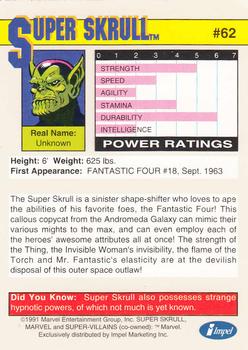 1991 Impel Marvel Universe II #62 Super Skrull Back