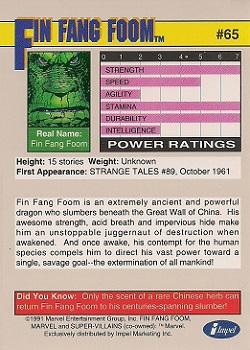 1991 Impel Marvel Universe II #65 Fin Fang Foom Back