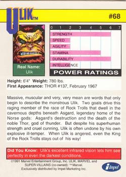1991 Impel Marvel Universe II #68 Ulik Back