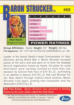 1991 Impel Marvel Universe II #69 Baron Strucker Back