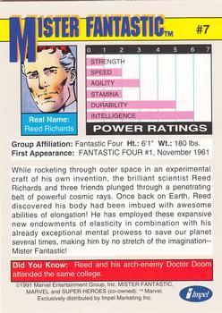 1991 Impel Marvel Universe II #7 Mister Fantastic Back