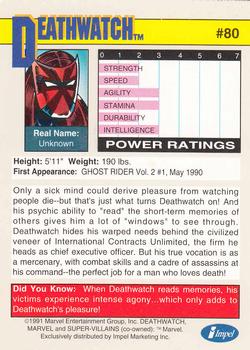 1991 Impel Marvel Universe II #80 Deathwatch Back
