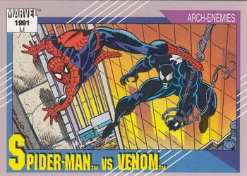 1991 Impel Marvel Universe II #91 Spider-Man vs. Venom Front
