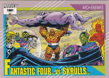 1991 Impel Marvel Universe II #92 Fantastic Four vs. Skrulls Front