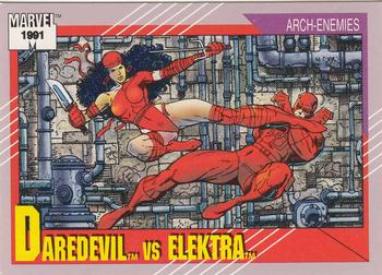 1991 Impel Marvel Universe II #95 Daredevil vs. Elektra Front