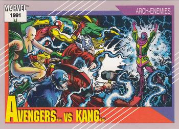 1991 Impel Marvel Universe II #96 Avengers vs. Kang Front