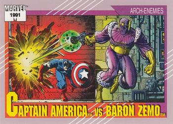 1991 Impel Marvel Universe II #99 Captain America / Baron Zemo Front