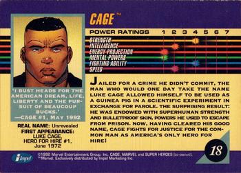1992 Impel Marvel Universe #18 Cage Back
