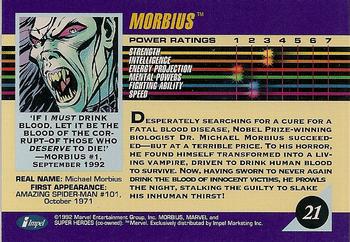 1992 Impel Marvel Universe #21 Morbius Back