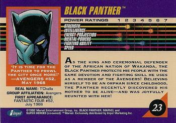 1992 Impel Marvel Universe #23 Black Panther Back