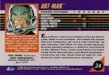 1992 Impel Marvel Universe #24 Ant-Man Back