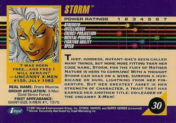1992 Impel Marvel Universe #30 Storm Back