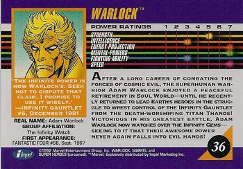 1992 Impel Marvel Universe #36 Warlock Back