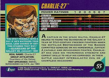 1992 Impel Marvel Universe #55 Charlie-27 Back